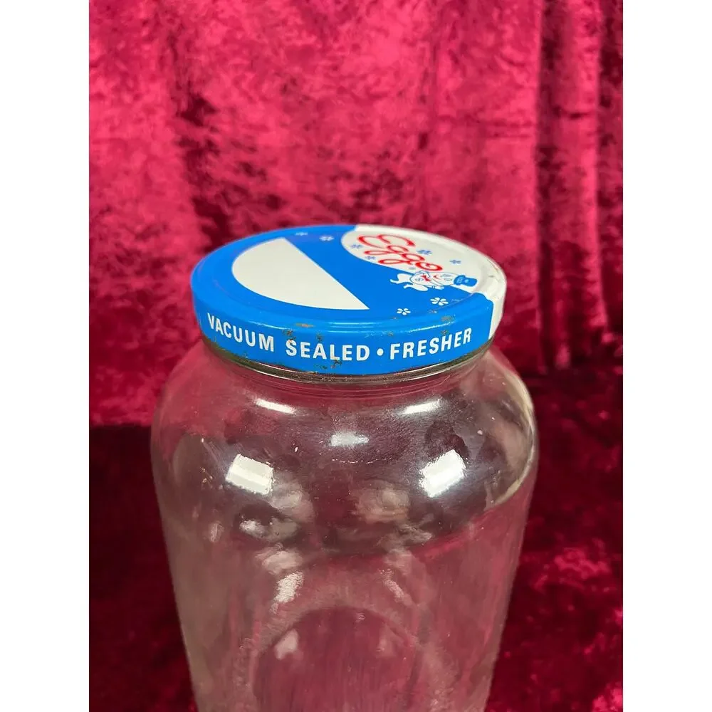 Vintage Glass Kitchen Storage Jar – Eggo Advertising Lid Mid Century Canister